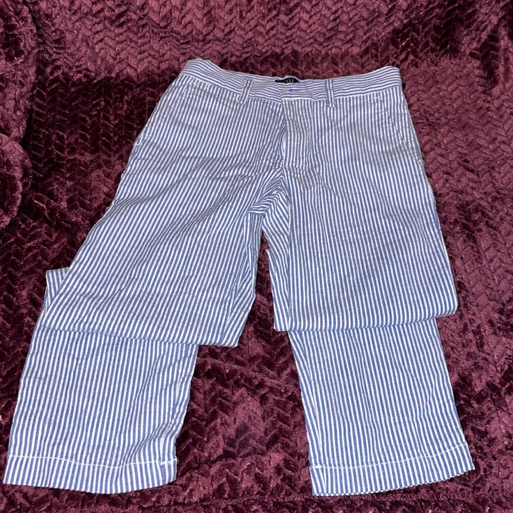 NWT Kids Ralph Lauren Spring White/Blue Pants Size 6